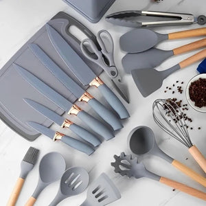 🍽️🔪 ¡Set de 18 utensilios y cuchillos de alta calidad para tu cocina! 👩‍🍳✨