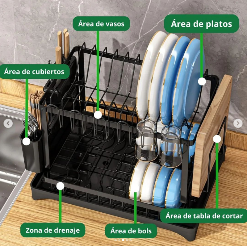 Escurridor De Platos 2 Niveles  Multifuncional