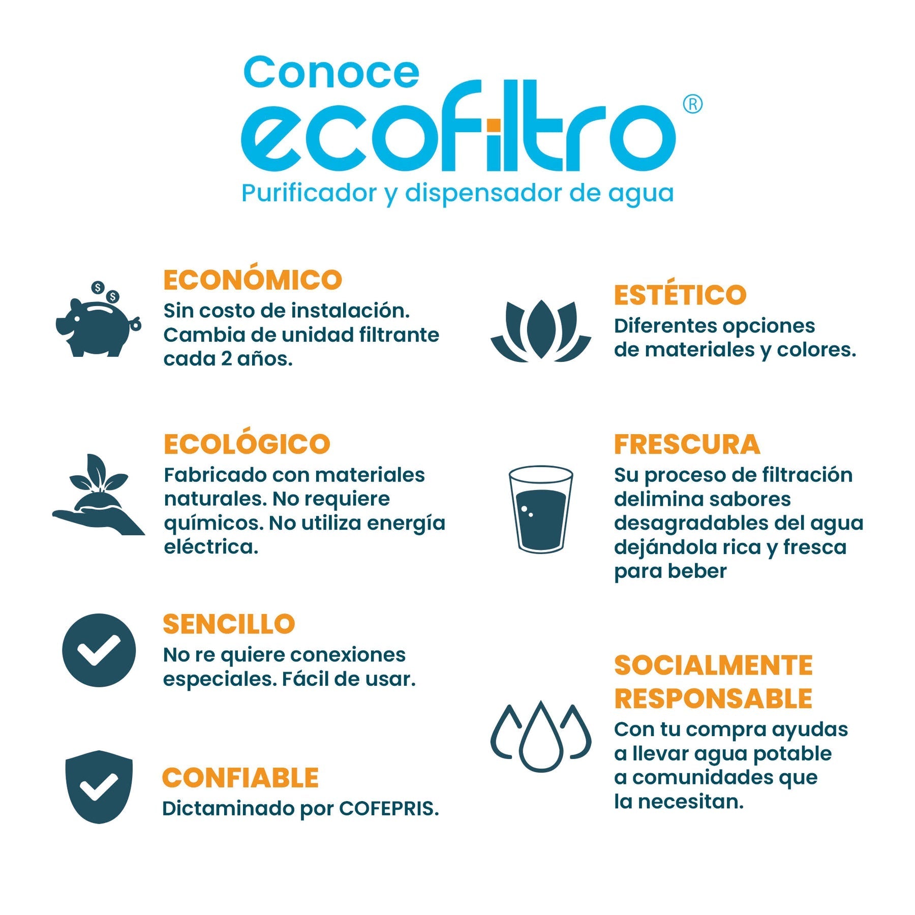 ECOFILTRO PURIFICADOR, DISPENSADOR Y FILTRO DE AGUA CERÁMICA 8LT